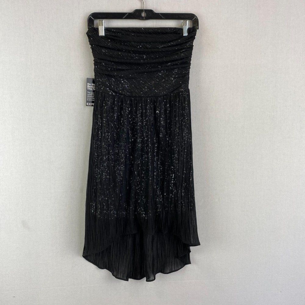 EXPRESS Crushed Sequin Bandeau Dress NWT